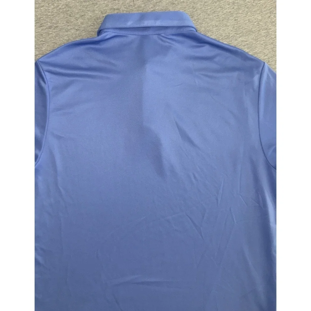 Adidas Mens Performance‎ Polo Golf Shirt Size Medium Blue Floral Chest Band